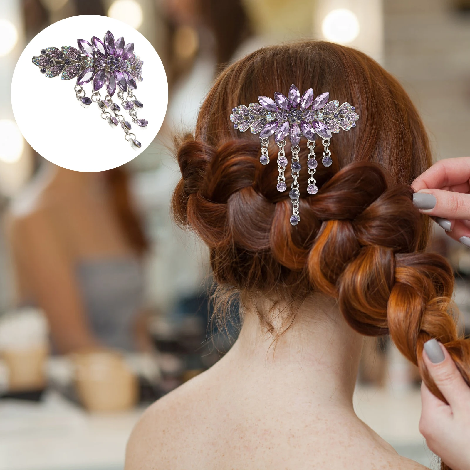 Rhinestone Flower Headwear Bridal Hair Clip Wedding Clips Headgear Jewels for Girls Grip Alloy Jewelry Women Miss
Rhinestone Flower Headwear Bridal Hair Clip Wedding Clips Headgear Jewels for Girls Grip Alloy Jewelry Women Miss