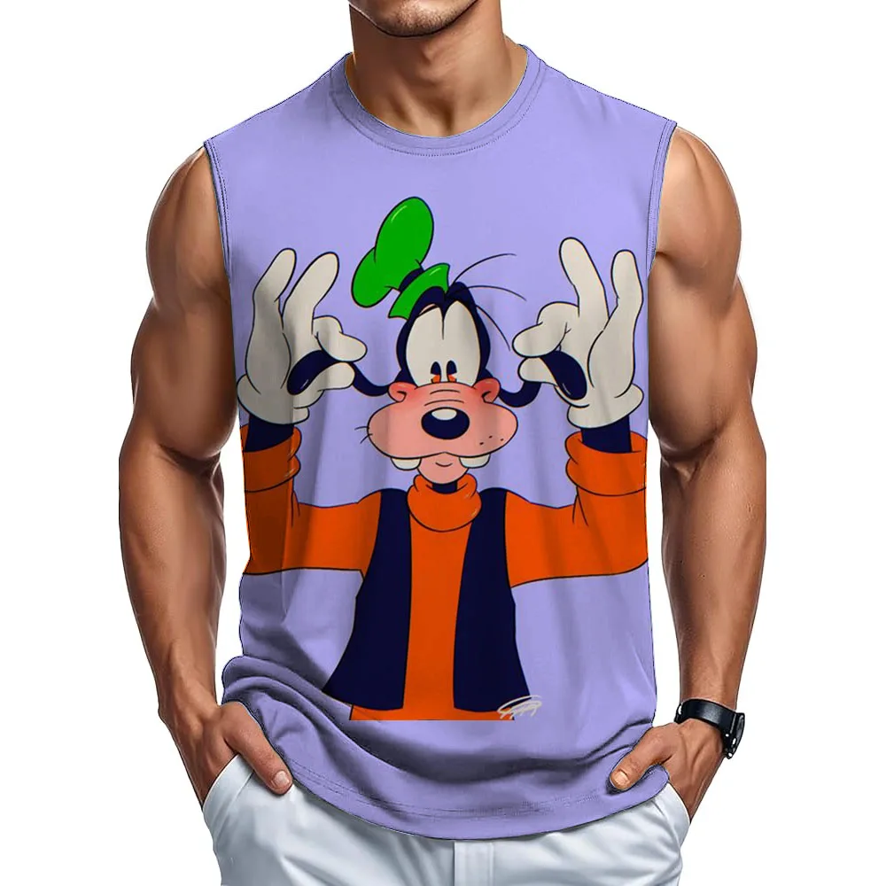 Топы на бретелях с забавным принтом Disney Goofy, новые модные мужские топы, футболки без рукавов, жилет для фитнеса, мужская уличная футболка в стиле Харадзюку для спортзала
Топы на бретелях с забавным принтом Disney Goofy, новые модные мужские топы, футболки без рукавов, жилет для фитнеса, мужская уличная футболка в стиле Харадзюку для спортзала 