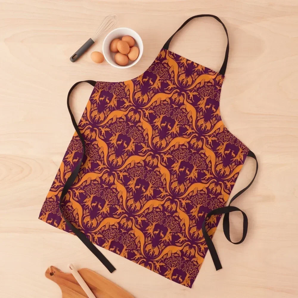 Purple & Orange Cryptid Damask Apron Trim Cloth For Women kitchen item Cooking Clothes Apron 
Purple & Orange Cryptid Damask Apron Trim Cloth For Women kitchen item Cooking Clothes Apron
