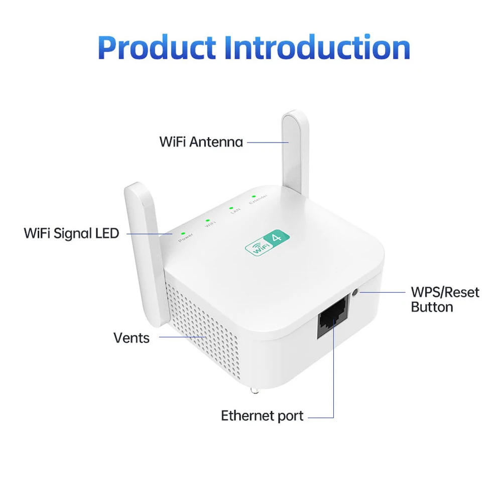 PIX-LINK WR51Q 300Mbps WiFi Repeater Wireless Signal Booster 2.4GHz 2 External Antennas WPS Setup Router/AP Mode Long Range
PIX-LINK WR51Q 300Mbps WiFi Repeater Wireless Signal Booster 2.4GHz 2 External Antennas WPS Setup Router/AP Mode Long Range