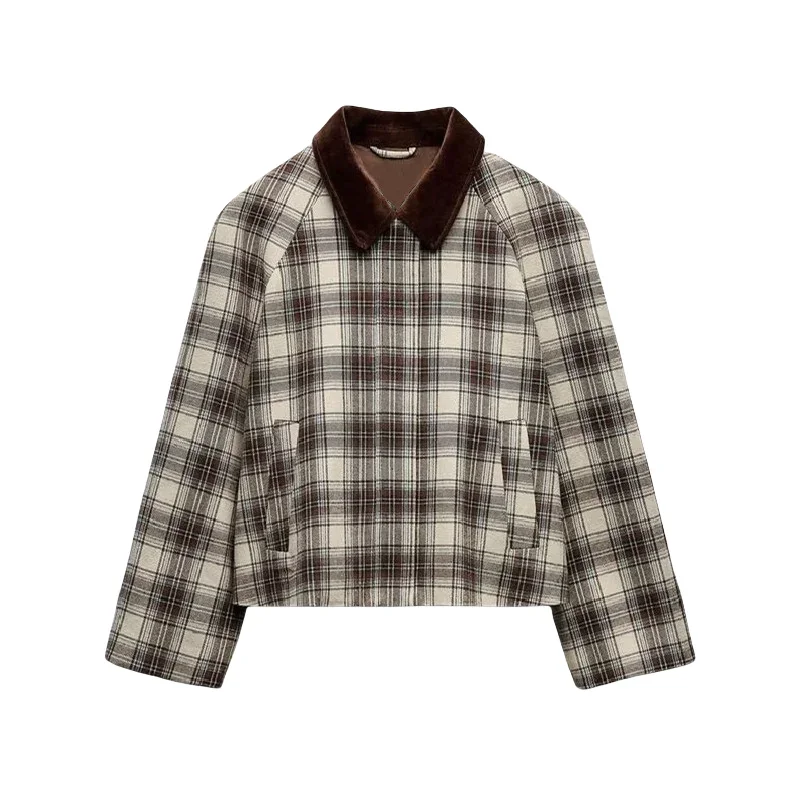 Autumn New Jacket French Romantic Women Retro Plaid Cape Long Sleeve Cotton Polo Collar Lady Jacket
Autumn New Jacket French Romantic Women Retro Plaid Cape Long Sleeve Cotton Polo Collar Lady Jacket