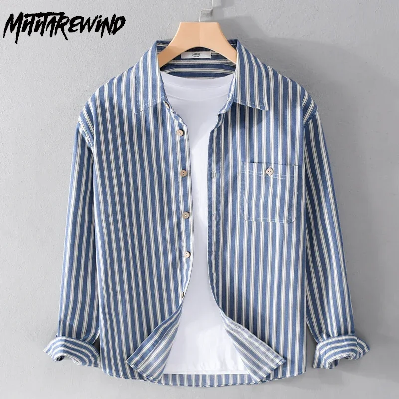Harajuku Shirt Men Daily Casual Lapel Shirts with Pocket Spring Fall Long Sleeve Striped Shirts Man Vintage Fashion Shirts Male
Harajuku Shirt Men Daily Casual Lapel Shirts with Pocket Spring Fall Long Sleeve Striped Shirts Man Vintage Fashion Shirts Male
