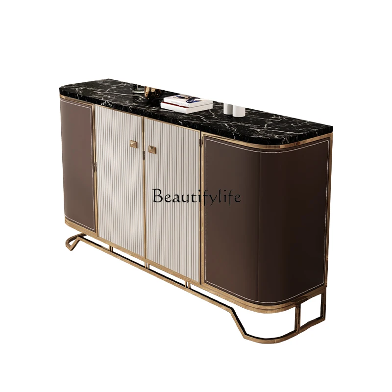 Entrance shoe cabinet integrated light luxury style new Chinese style simple modern rock slab side cabinet
Entrance shoe cabinet integrated light luxury style new Chinese style simple modern rock slab side cabinet