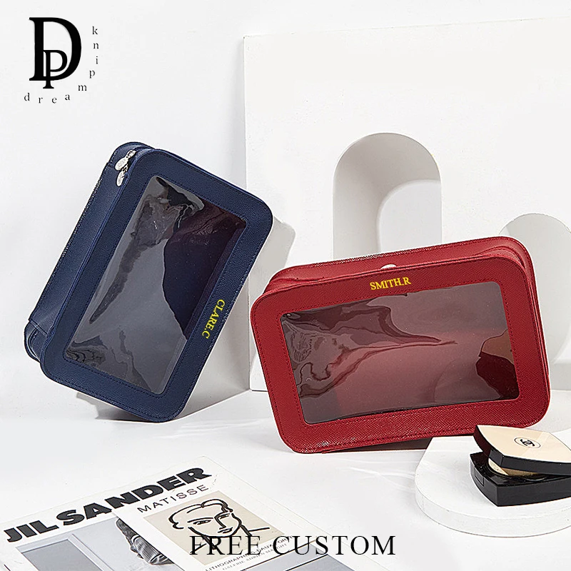 Custom Name PVC Transparent Cosmetic Bag Fashion Luxury Large Capacity Make Up Bag Saffiano Travel Woman Waterproof Toiletry Bag
Custom Name PVC Transparent Cosmetic Bag Fashion Luxury Large Capacity Make Up Bag Saffiano Travel Woman Waterproof Toiletry Bag