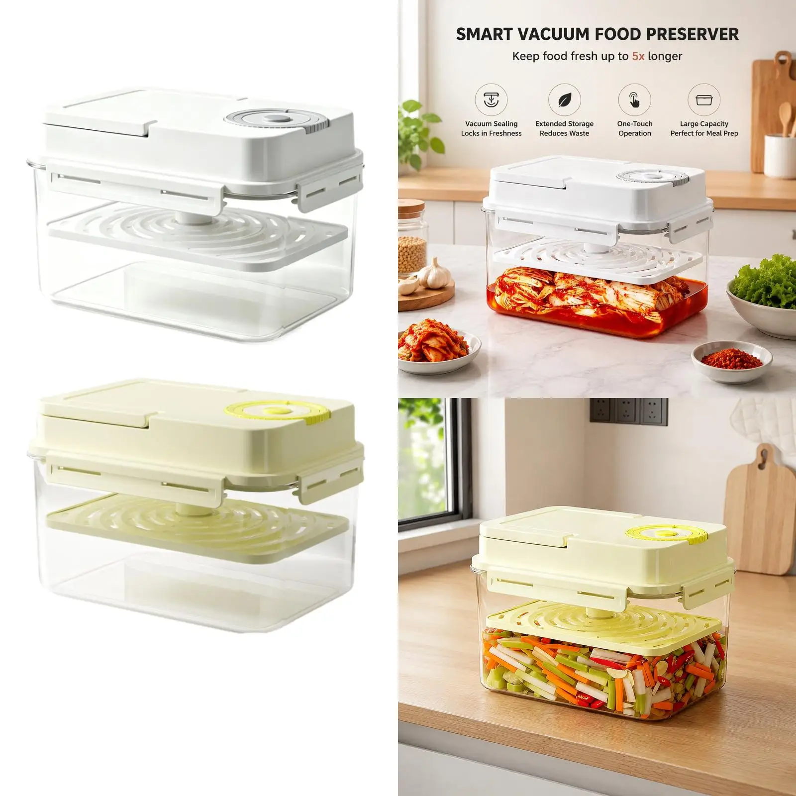 Plastic Pickle Kimchi Fermentation Jar with Airtight Press Leakproof Storage Container for Refrigerator and Picnic
Plastic Pickle Kimchi Fermentation Jar with Airtight Press Leakproof Storage Container for Refrigerator and Picnic