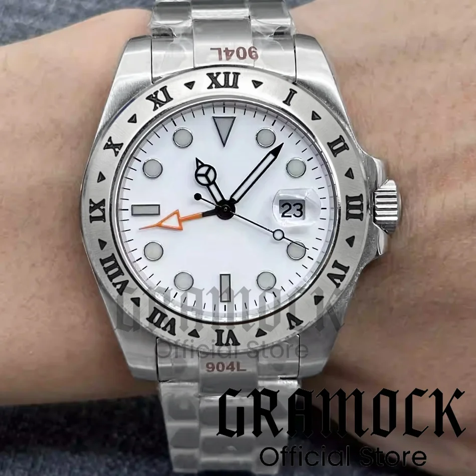 Gramock 40mm Japan NH34 GMT Men's Mechanical Steel Watch Roman Numerals Fix Bezel EXP2 Watch Case Sapphire White Dial Waterproof
Gramock 40mm Japan NH34 GMT Men's Mechanical Steel Watch Roman Numerals Fix Bezel EXP2 Watch Case Sapphire White Dial Waterproof