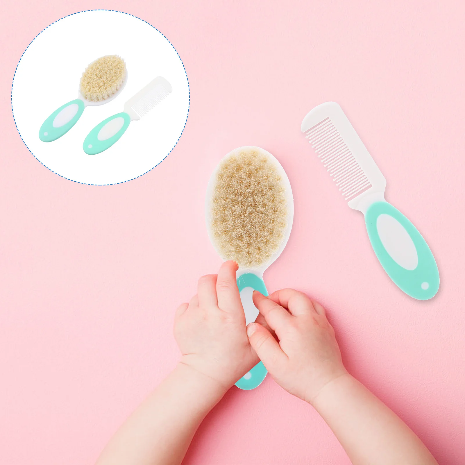 2 шт., детская щетка для волос, расческа для волос из натуральной шерсти для малышей, удобная эргономичная ручка для распутывания волос
2 шт., детская щетка для волос, расческа для волос из натуральной шерсти для малышей, удобная эргономичная ручка для распутывания волос