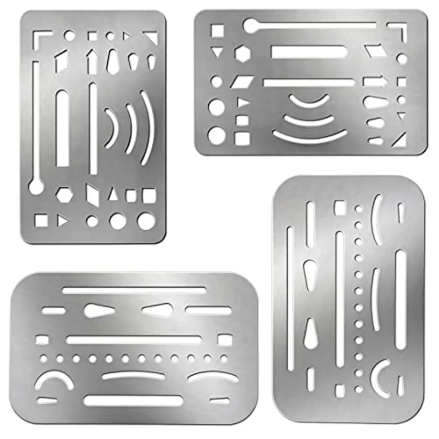 4 Pieces Drafting Eraser Shield Erasing Shield for Drawing Stainless Steel Drawing Template Tools Stencil with 26 Openings or 2
4 Pieces Drafting Eraser Shield Erasing Shield for Drawing Stainless Steel Drawing Template Tools Stencil with 26 Openings or 2