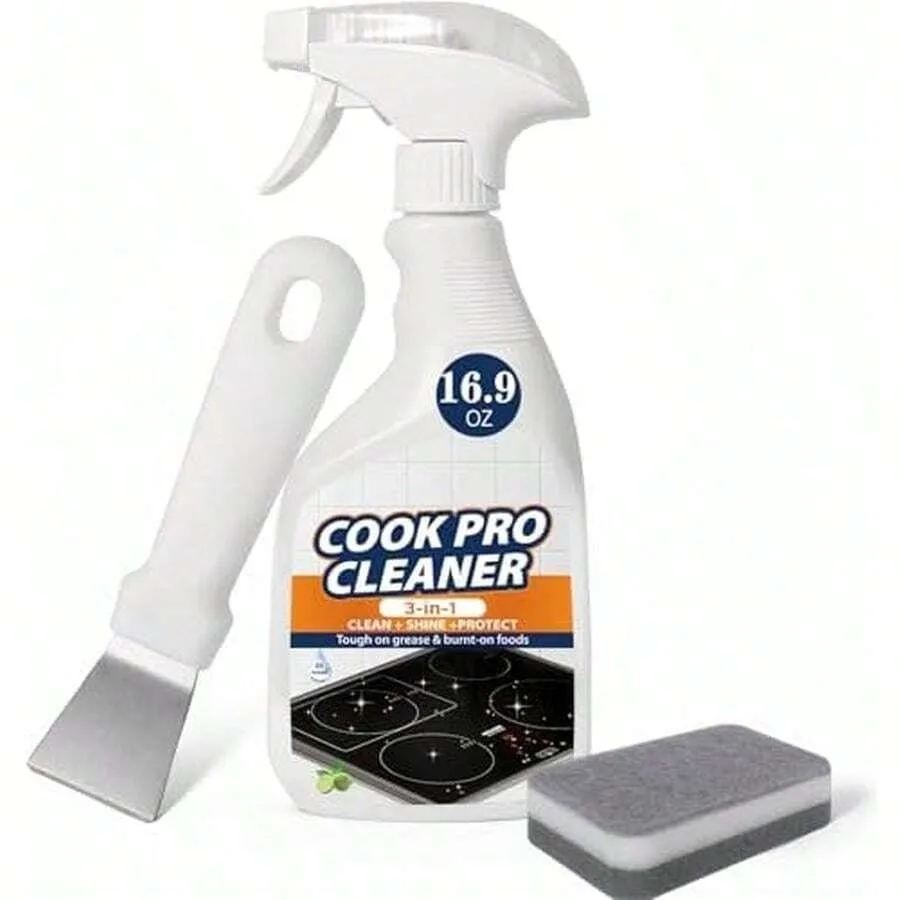3-In-1 Stove Top And Oven Cleaner Kit - Glass Cooktop Cleaner For Ceramic Electric Gas and Induction Stoves - Includes Heavy Du
3-In-1 Stove Top And Oven Cleaner Kit - Glass Cooktop Cleaner For Ceramic Electric Gas and Induction Stoves - Includes Heavy Du