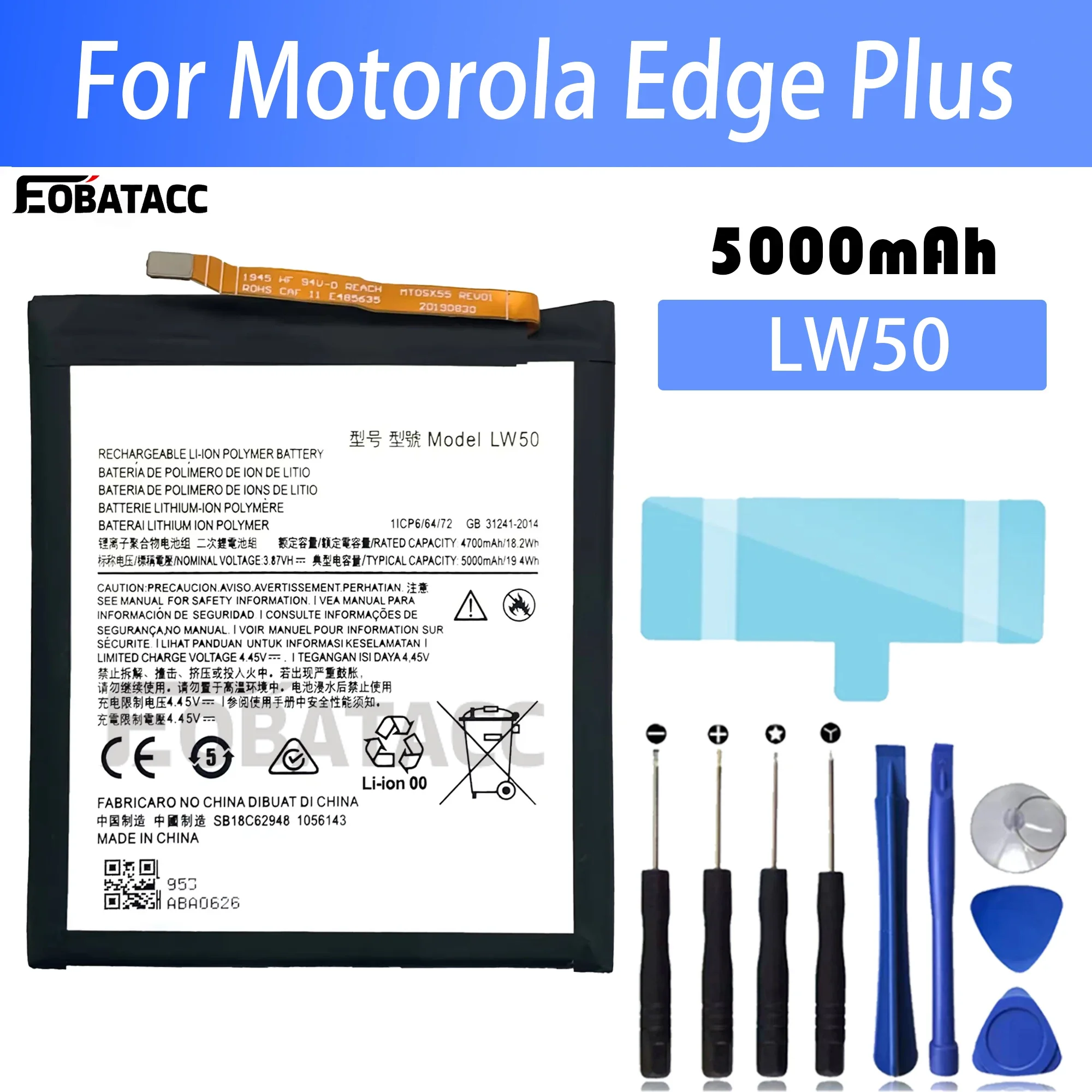 100% New Original Battery LW50 For Motorola edge Plus Battery + Free Tools
100% New Original Battery LW50 For Motorola edge Plus Battery + Free Tools