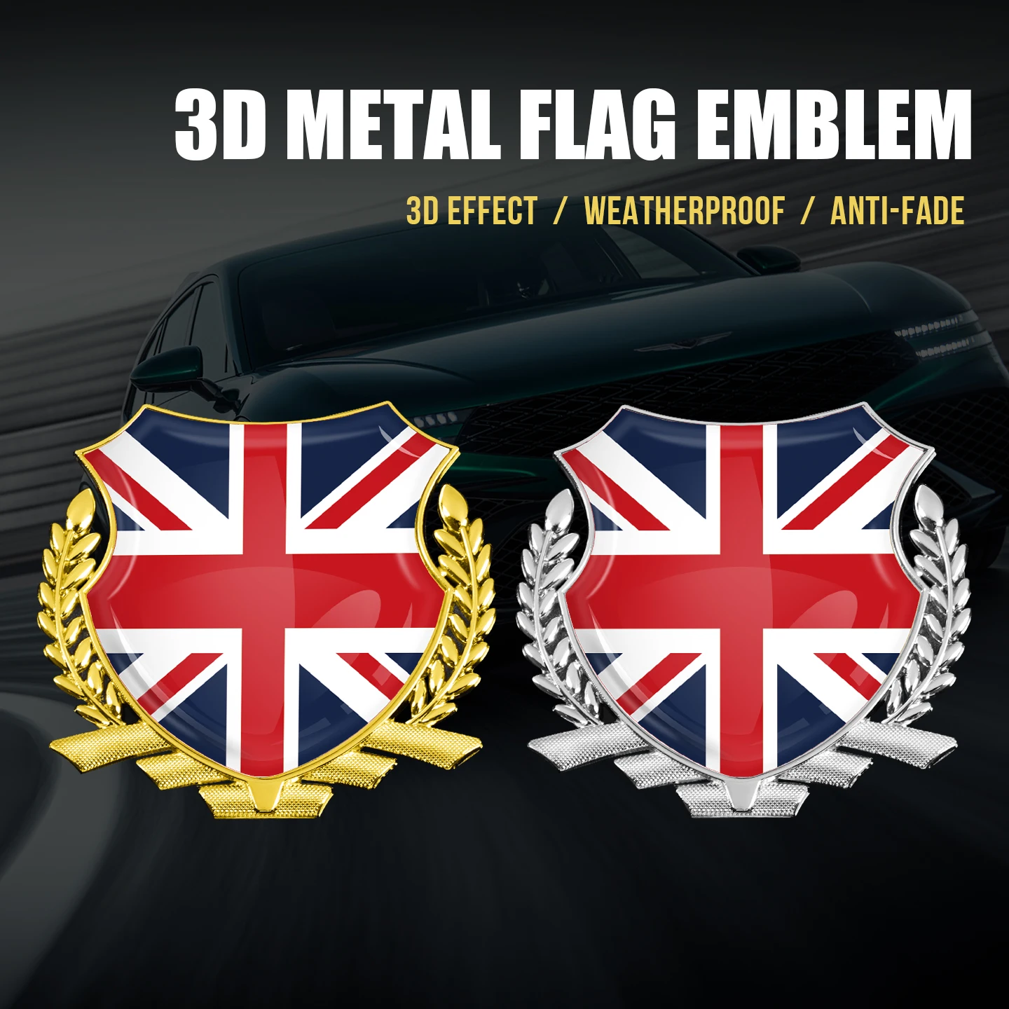 3D Epoxy UK Flag Car Sticker Gold Silver Metal Base Shield Emblem Badge Union Jack Motorcycle Decal For MINI Cooper Land Rover
3D Epoxy UK Flag Car Sticker Gold Silver Metal Base Shield Emblem Badge Union Jack Motorcycle Decal For MINI Cooper Land Rover