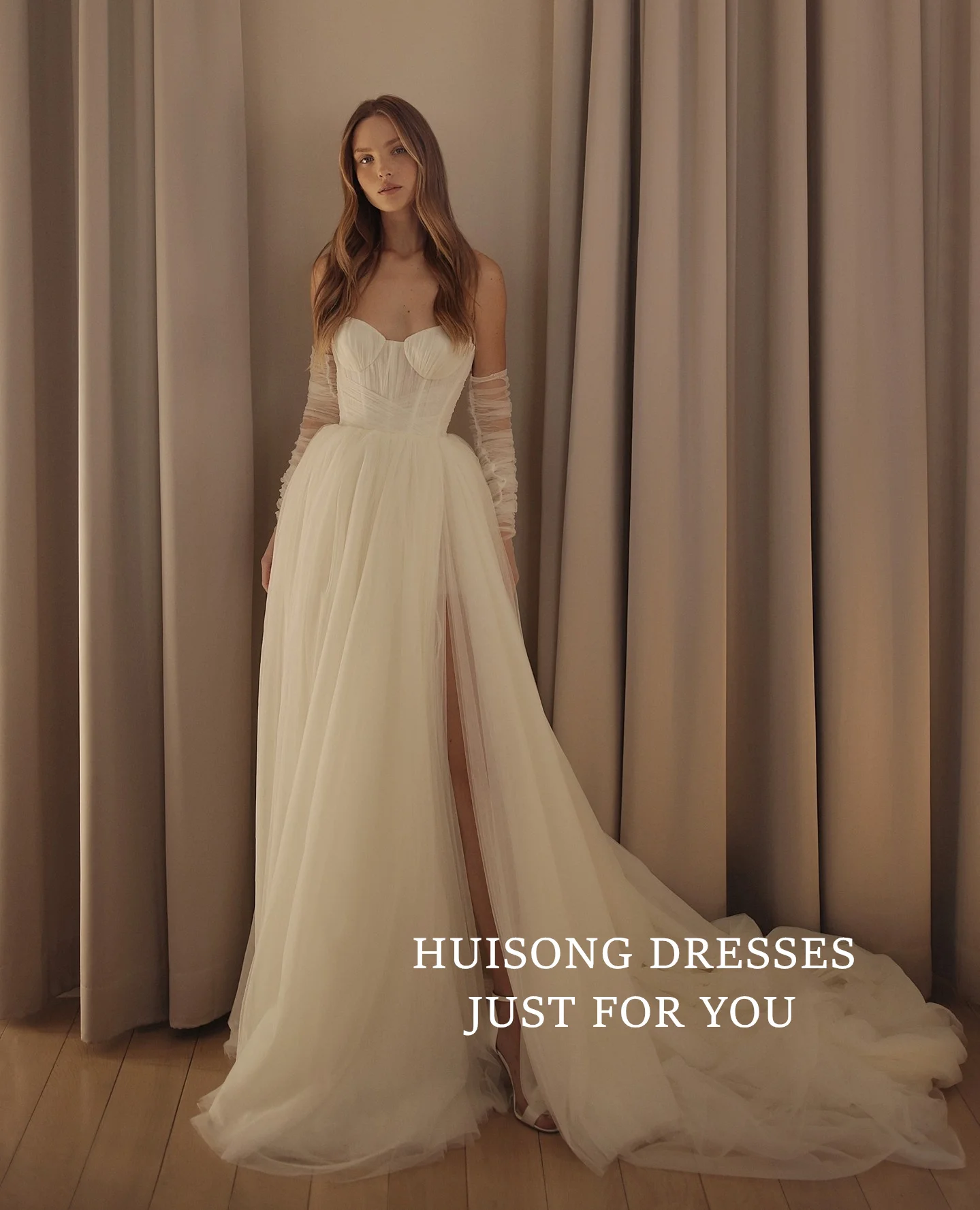 HUISONG Customized Vestidos De Novia Boho Wedding Dresses Sweetheart Long Sleeves A-Line Beach Bridal Gown שמלת כלה
HUISONG Customized Vestidos De Novia Boho Wedding Dresses Sweetheart Long Sleeves A-Line Beach Bridal Gown שמלת כלה