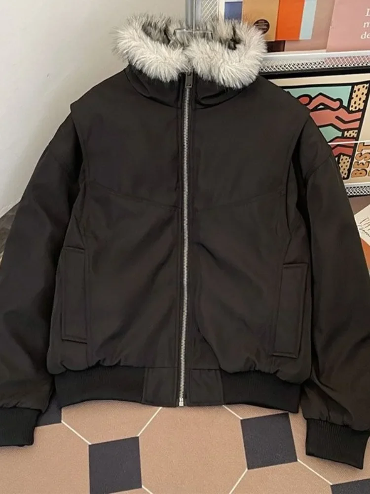 Новое зимнее свободное пальто с меховым воротником, женские толстовки Y2k, парки, повседневная верхняя одежда, уличная теплая повседневная куртка в стиле Харадзюку, субкультура
Новое зимнее свободное пальто с меховым воротником, женские толстовки Y2k, парки, повседневная верхняя одежда, уличная теплая повседневная куртка в стиле Харадзюку, субкультура