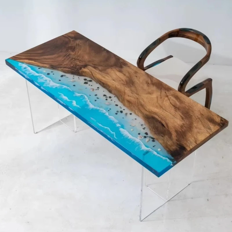 180*75*4.8cm Factory Home Office Dining Room Conference Dinner Kitchen Blue Sea Walnut Epoxy Resin River Table
180*75*4.8cm Factory Home Office Dining Room Conference Dinner Kitchen Blue Sea Walnut Epoxy Resin River Table