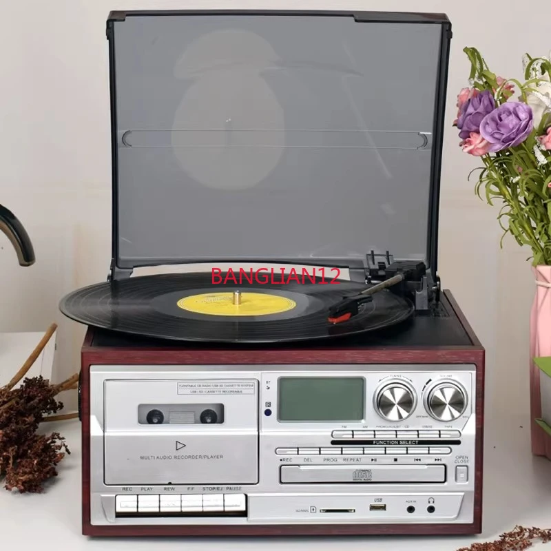 Vinyl record player, one-way bluetooth, retro CD player, modern phonograph.
Vinyl record player, one-way bluetooth, retro CD player, modern phonograph.