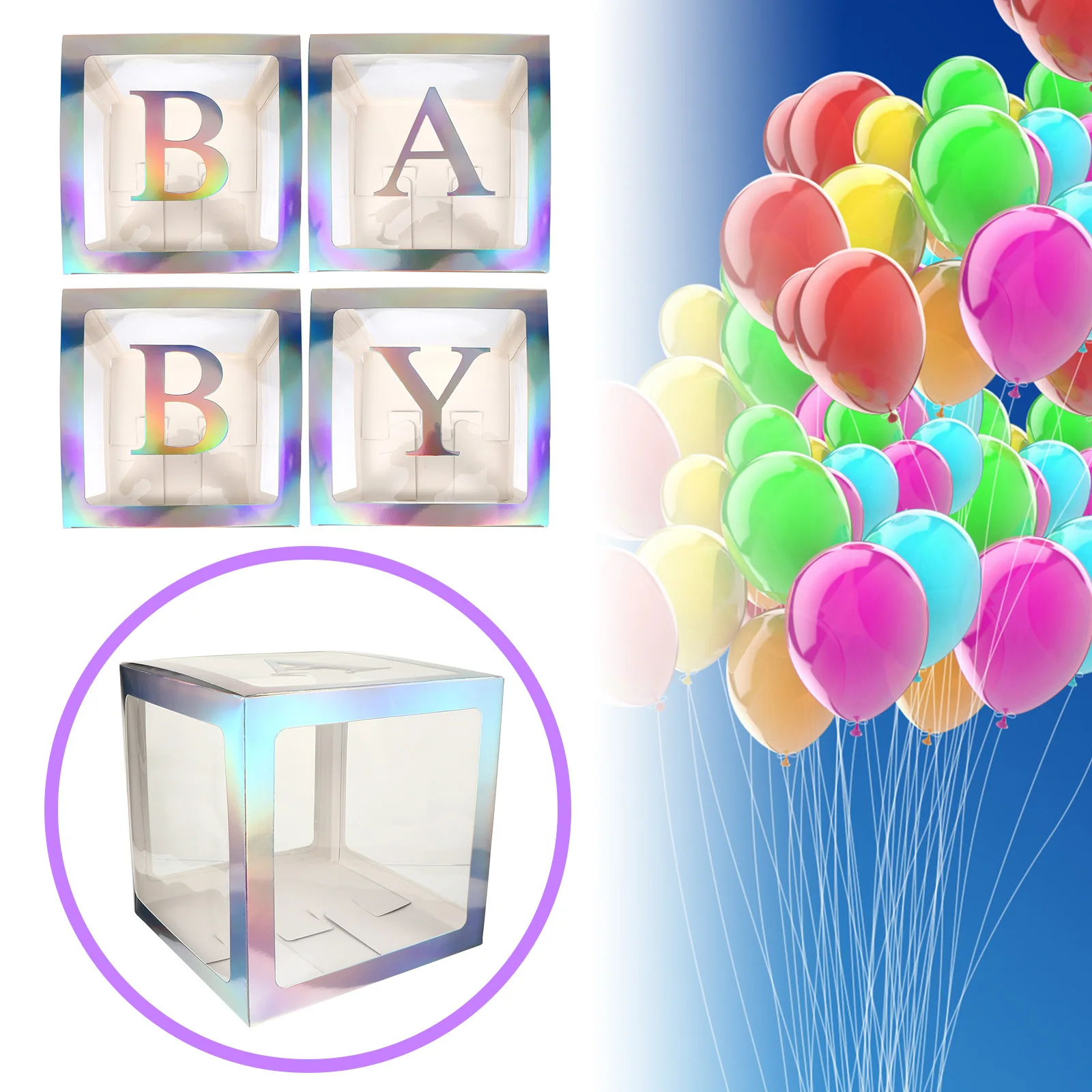 1 set Silver Baby Shower Transparent Balloon Boxes Birthday Party Supplies Square Balloon Boxes Set Gender Reveal Decor 
1 set Silver Baby Shower Transparent Balloon Boxes Birthday Party Supplies Square Balloon Boxes Set Gender Reveal Decor