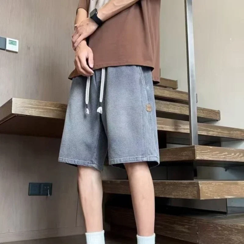 Man Denim Shorts Drawstring Loose Wide Short Jeans Pants for Men Bermuda Baggy Long Half Jorts Streetwear Distressed Cowboy Rude
Man Denim Shorts Drawstring Loose Wide Short Jeans Pants for Men Bermuda Baggy Long Half Jorts Streetwear Distressed Cowboy Rude