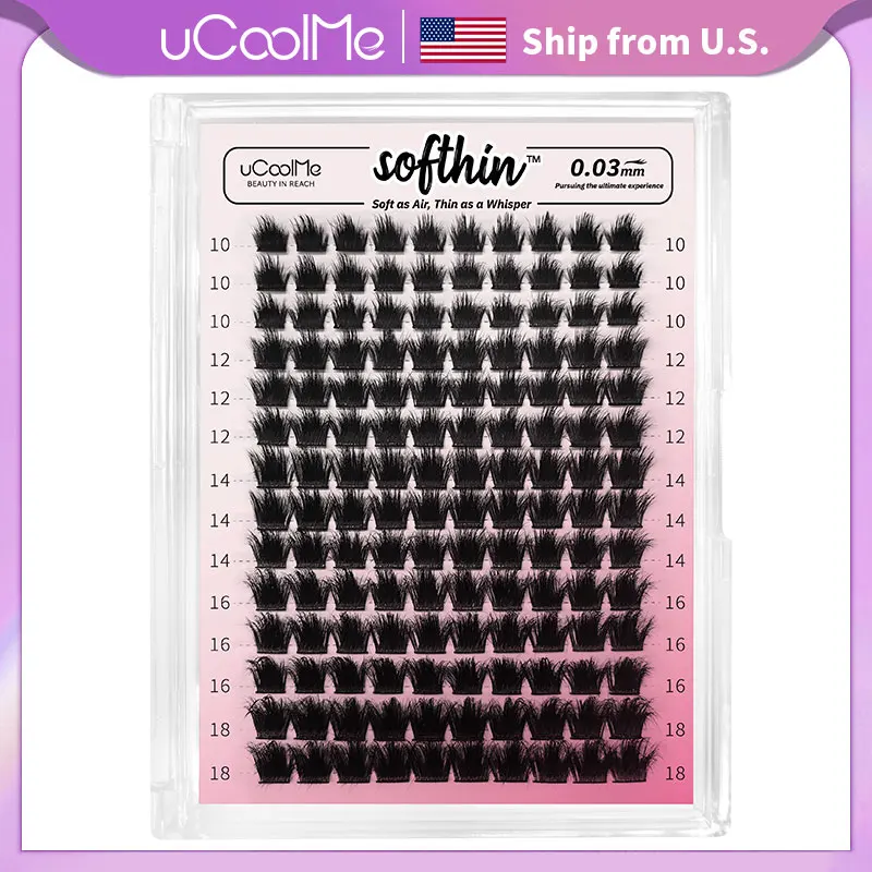 uCoolMe Lashes Softhin C Curl 0.03mm Super Soft and Lightweight 140 Lashes Clusters Kit DIY Eyelash Extension Ship From U.S.
uCoolMe Lashes Softhin C Curl 0.03mm Super Soft and Lightweight 140 Lashes Clusters Kit DIY Eyelash Extension Ship From U.S.