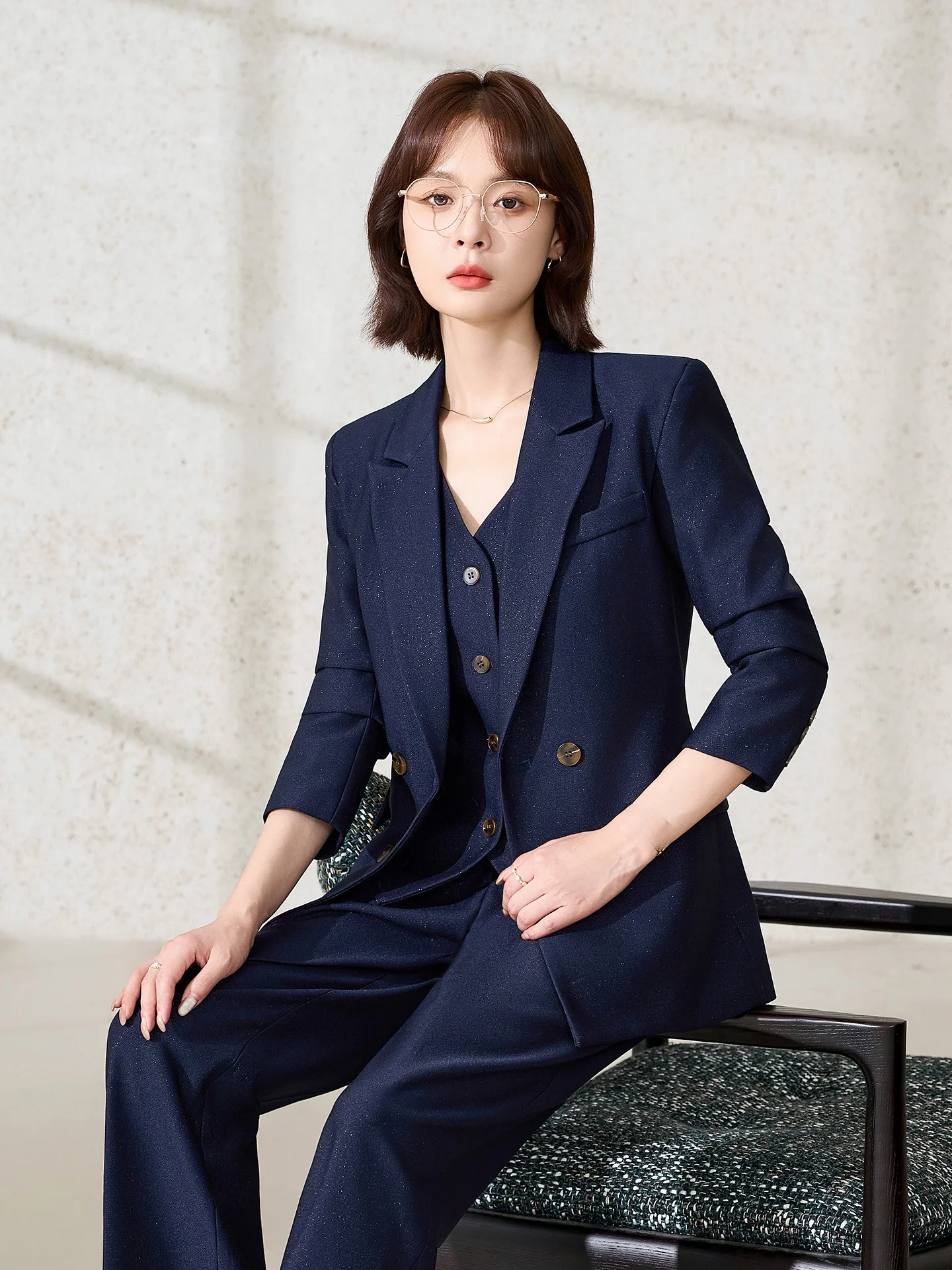 Blue Shiny Thread Suit Jacket Women's Spring Autumn New Professional Formal Commute Ladies West Costume Set Loose Fit Commute...
Blue Shiny Thread Suit Jacket Women's Spring Autumn New Professional Formal Commute Ladies West Costume Set Loose Fit Commute...