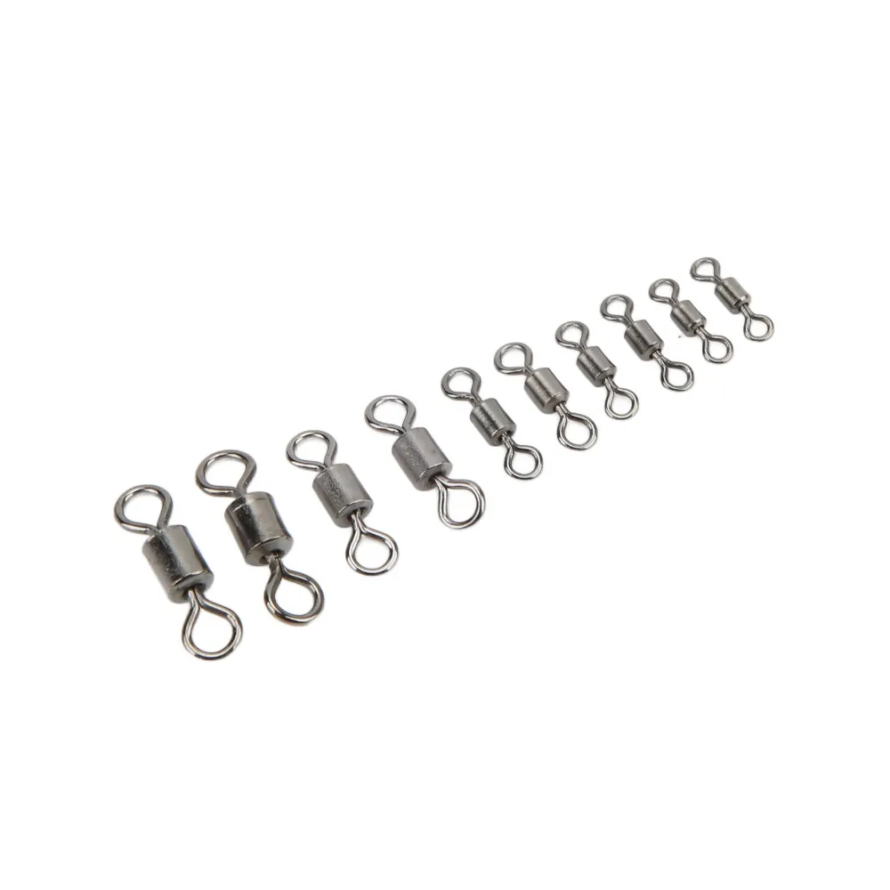 500PCS High Carbon Steel Rolling Barrel Fishing Swivels Heavy Duty Mini Fishing Bearing Swivels Black 4# 6# 8# 10# 12#
500PCS High Carbon Steel Rolling Barrel Fishing Swivels Heavy Duty Mini Fishing Bearing Swivels Black 4# 6# 8# 10# 12#