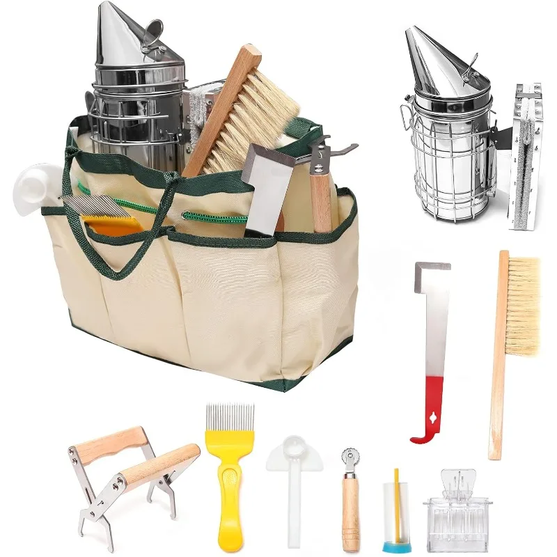 Come with Organizer Tote Beekeeping Tools kit for Beginner Starter kit Durable bee Supplies All-in Gift Set 10 Pcs
Come with Organizer Tote Beekeeping Tools kit for Beginner Starter kit Durable bee Supplies All-in Gift Set 10 Pcs