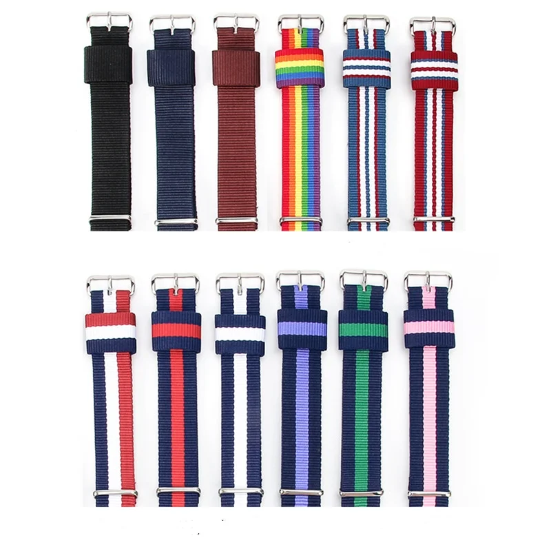 18mm 20mm 22mm Nylon Canvas Weave Watch Strap for Universal Sport Watch Bracelet Accessories with Metal Pin Watch Buckle Bands
18mm 20mm 22mm Nylon Canvas Weave Watch Strap for Universal Sport Watch Bracelet Accessories with Metal Pin Watch Buckle Bands