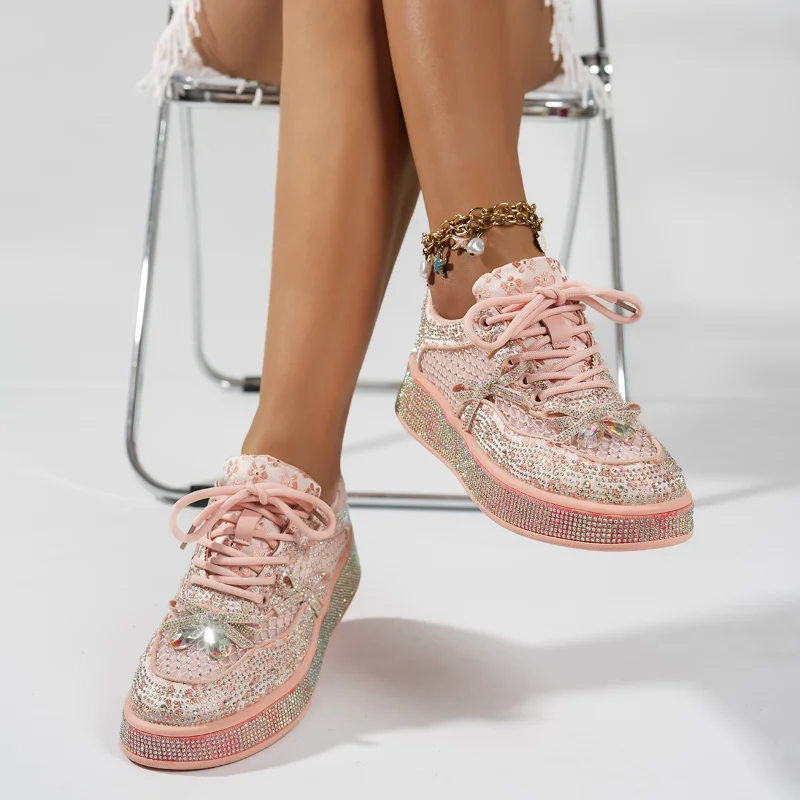 Women Full Diamond Decoration Mesh Shoes Fashion Breathable Non-slip Casual Casual Flat Shoes Designer Sneakers Skateboard Shoes
Women Full Diamond Decoration Mesh Shoes Fashion Breathable Non-slip Casual Casual Flat Shoes Designer Sneakers Skateboard Shoes