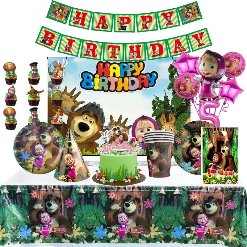 Mashas and The Bear Themed Birthday Party Decorations Venue Setup Props Cartoon Anime Derivative Merchandise Balloons Decoration
Mashas and The Bear Themed Birthday Party Decorations Venue Setup Props Cartoon Anime Derivative Merchandise Balloons Decoration