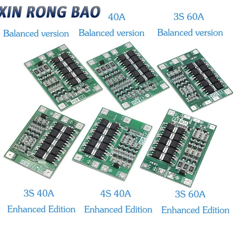 3S 4S 40A Li-ion Lithium Battery Charger Protection Board 18650 BMS For Drill Motor 11.1V 12.6V/14.8V 16.8V Enhance Balance
3S 4S 40A Li-ion Lithium Battery Charger Protection Board 18650 BMS For Drill Motor 11.1V 12.6V/14.8V 16.8V Enhance Balance