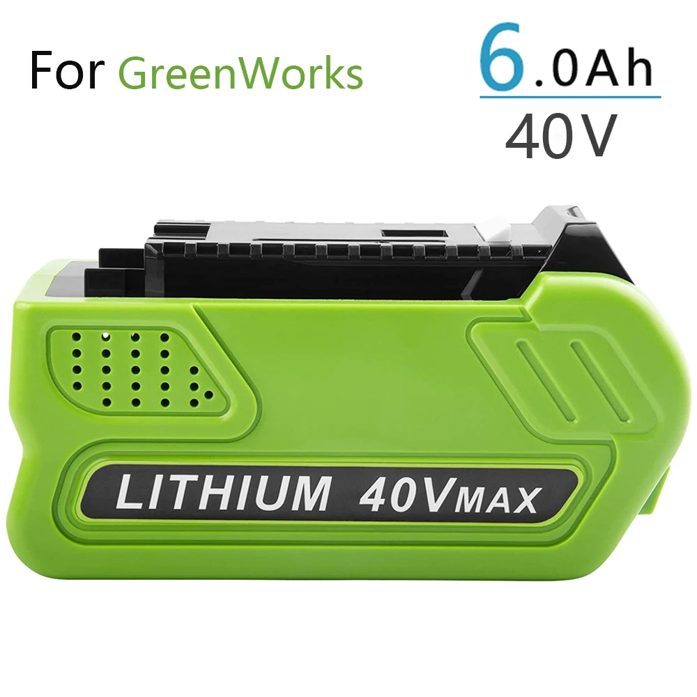 6.0Ah 40V 29472 Lithium Battery Replacement for GreenWorks 40V G-MAX Li-ion Battery 29472 29462 2901319 Power Tools
6.0Ah 40V 29472 Lithium Battery Replacement for GreenWorks 40V G-MAX Li-ion Battery 29472 29462 2901319 Power Tools
