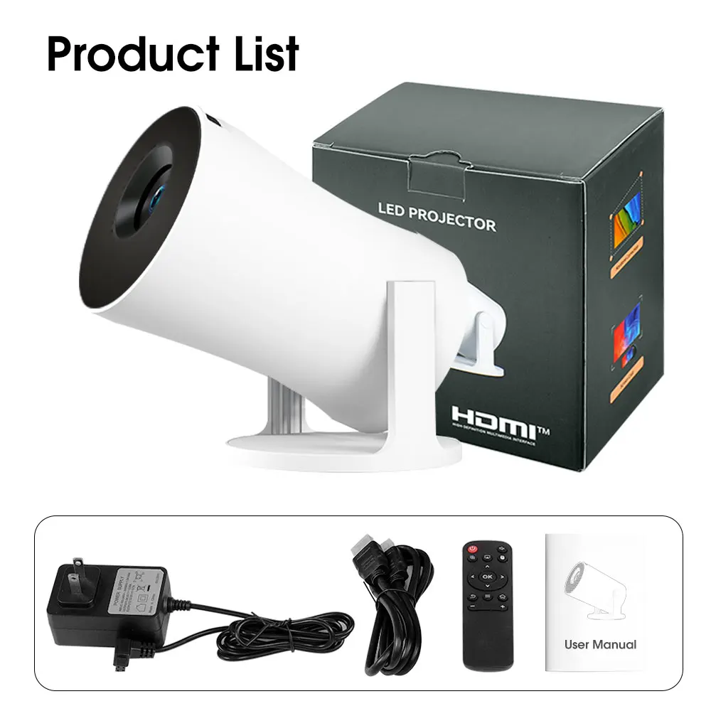 KIXIN Projector 4K HD HY300PRO+ Native 720P Android 11 Dual Wifi6 BT5.4 290ANSI 180° Rotatable Home Cinema Office Upgrated X1BR
KIXIN Projector 4K HD HY300PRO+ Native 720P Android 11 Dual Wifi6 BT5.4 290ANSI 180° Rotatable Home Cinema Office Upgrated X1BR