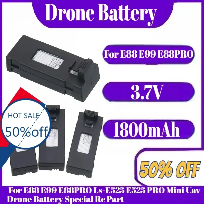 1800mAh 3.7V RC Drone Battery Accessory For E88 E99 E88PRO Ls-E525 E525 PRO Mini Uav Drone Battery Special Rc Part
1800mAh 3.7V RC Drone Battery Accessory For E88 E99 E88PRO Ls-E525 E525 PRO Mini Uav Drone Battery Special Rc Part