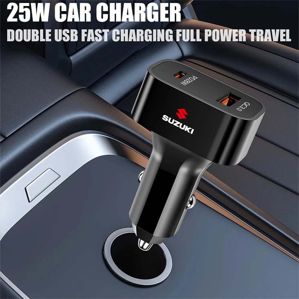 25W PD Car Charger QC3.0 Fast Charge 1 to 2 Cigarette Lighter Plug Flash Charge For Suzuki SX4 Samurai Alto Valve Accessories
25W PD Car Charger QC3.0 Fast Charge 1 to 2 Cigarette Lighter Plug Flash Charge For Suzuki SX4 Samurai Alto Valve Accessories