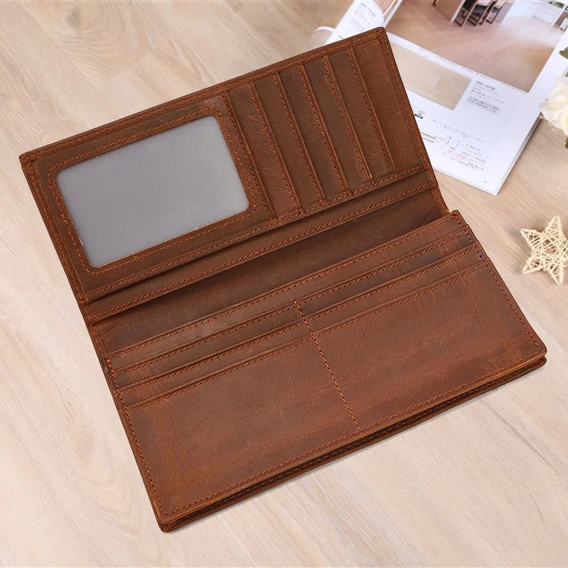 Fashion Vintage Men Women Long Purse Wallet Credit Card Inner Zip Wallets Bifold Crazy Horse Long Wallet Male Female Purse
Fashion Vintage Men Women Long Purse Wallet Credit Card Inner Zip Wallets Bifold Crazy Horse Long Wallet Male Female Purse