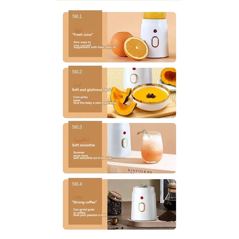 A79Z-450Ml Blender Double Cup USB Rechargeable With 10-Blades Smart Safety Lock Automatic Power Off When Cover Is Opened
A79Z-450Ml Blender Double Cup USB Rechargeable With 10-Blades Smart Safety Lock Automatic Power Off When Cover Is Opened