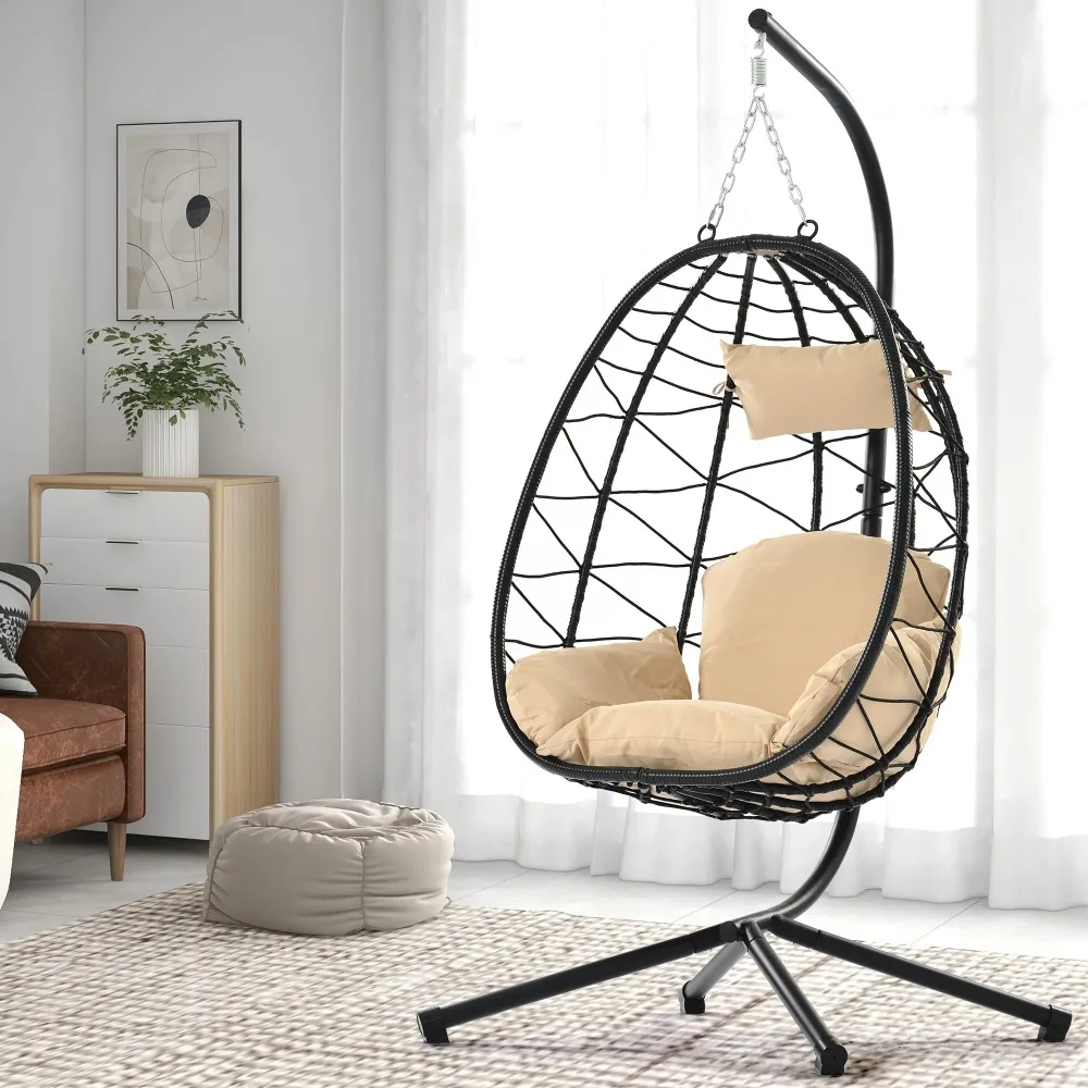 Outdoor Egg Chair, Patio Wicker Swing Egg Chair with Bracket, Steel Frame, Cushion and Pillow\350 Lbs Weight Capacity, Khaki
Outdoor Egg Chair, Patio Wicker Swing Egg Chair with Bracket, Steel Frame, Cushion and Pillow\350 Lbs Weight Capacity, Khaki