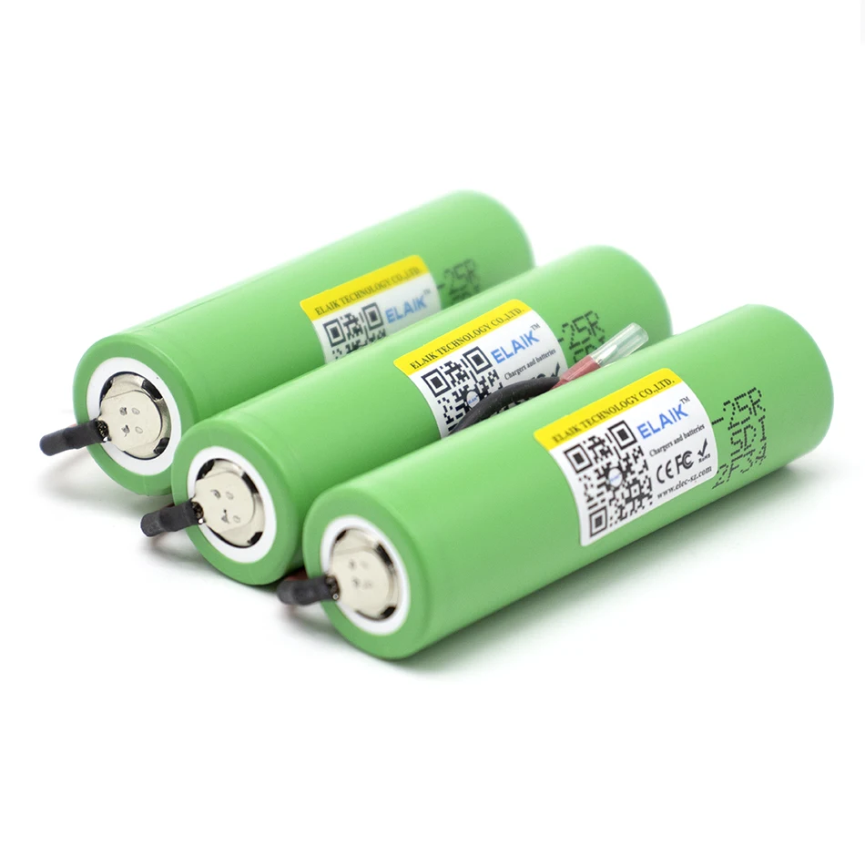 3 PCS new 18650 battery 2500mAh 25R 3.7V High current 20A high power lithium battery Screwdriver Power battery +DIY cable
3 PCS new 18650 battery 2500mAh 25R 3.7V High current 20A high power lithium battery Screwdriver Power battery +DIY cable