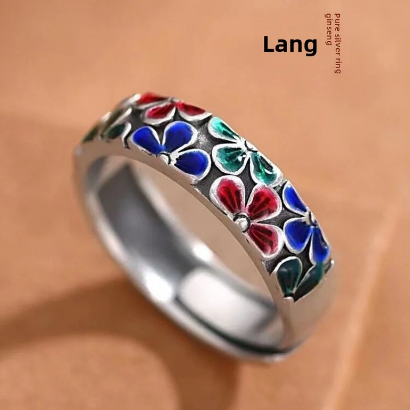 New vintage ring925Sterling Silver Enamel Plum Blossom Ring for Men and Women Vintage Gift
New vintage ring925Sterling Silver Enamel Plum Blossom Ring for Men and Women Vintage Gift
