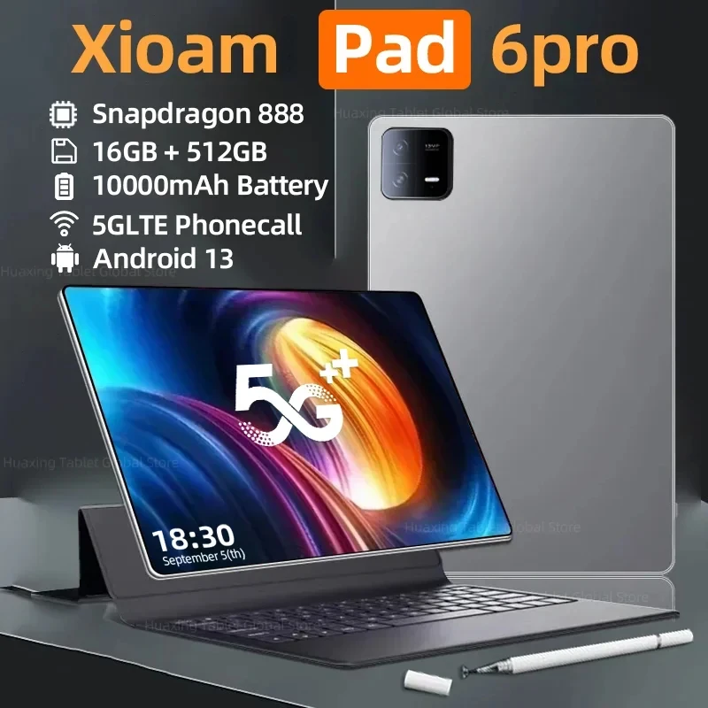 Новинка 2024, Оригинальный планшет Pad 6 Pro, Android 13, Snapdragon 888, IPS-экран, 16 ГБ, 1 ТБ, планшеты, ПК, телефон, планшет 6 Pro
Новинка 2024, Оригинальный планшет Pad 6 Pro, Android 13, Snapdragon 888, IPS-экран, 16 ГБ, 1 ТБ, планшеты, ПК, телефон, планшет 6 Pro