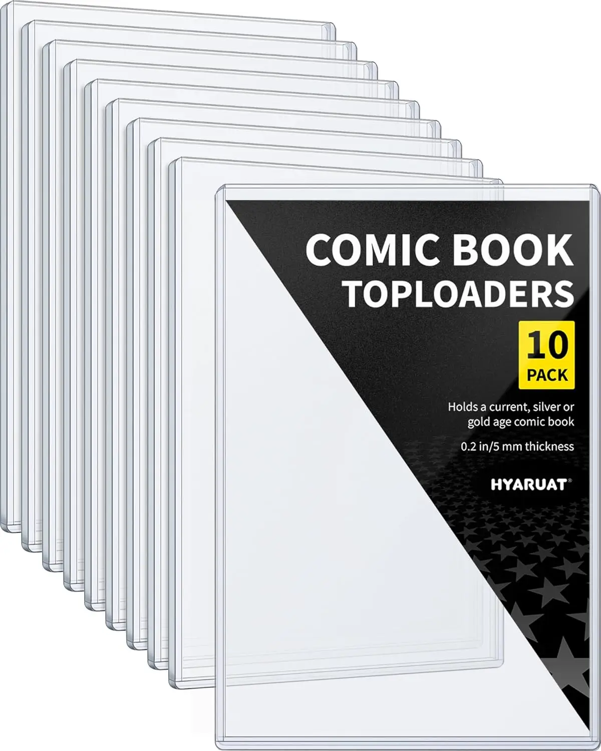 Comic Book Top Loaders - Rigid Protector Case for Silver Age and Current Comics, 10 Pack
Comic Book Top Loaders - Rigid Protector Case for Silver Age and Current Comics, 10 Pack