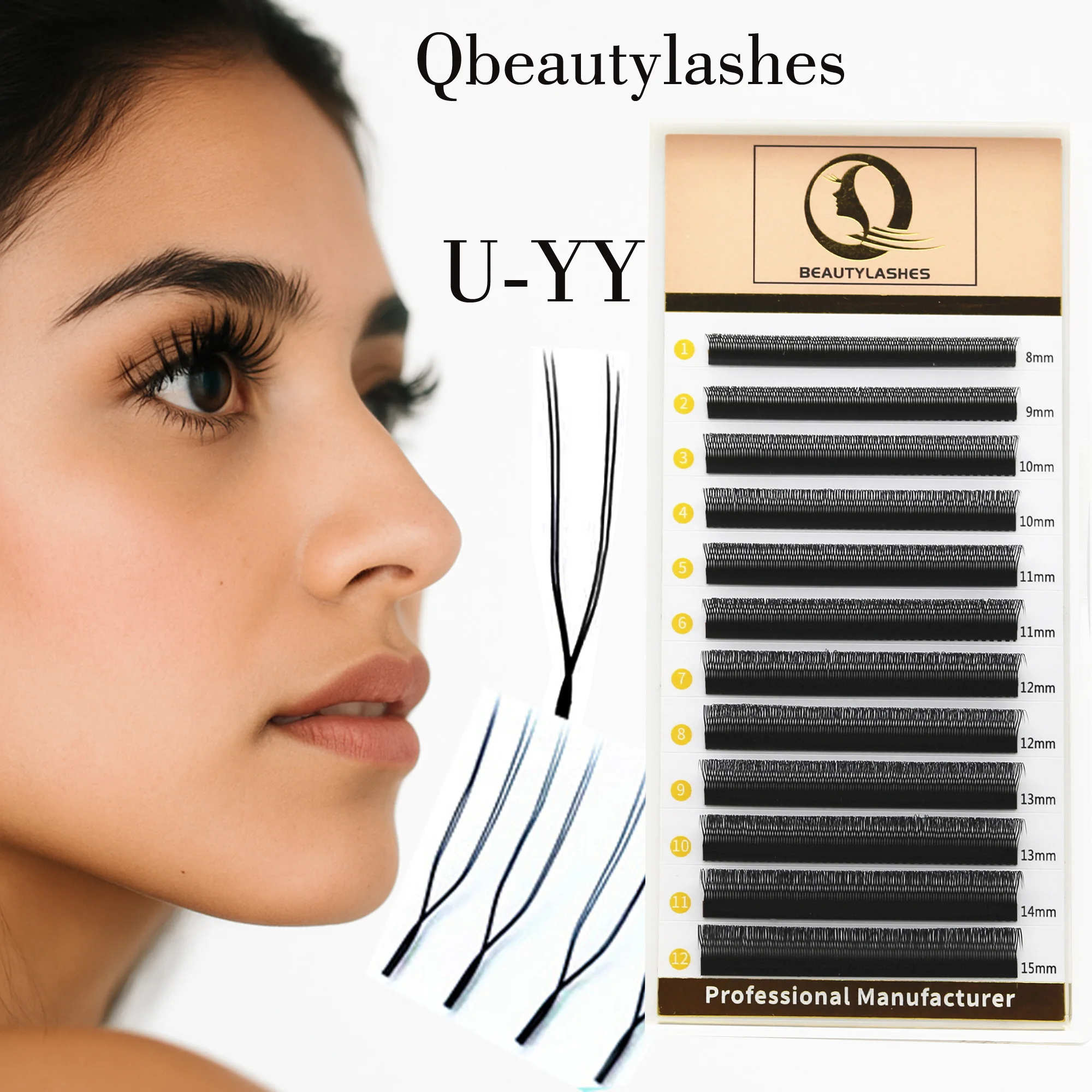 U Shaped False eyelashes YY Lash No Split Base natural long lasting lash clusters C/D Curl makeup tools
U Shaped False eyelashes YY Lash No Split Base natural long lasting lash clusters C/D Curl makeup tools