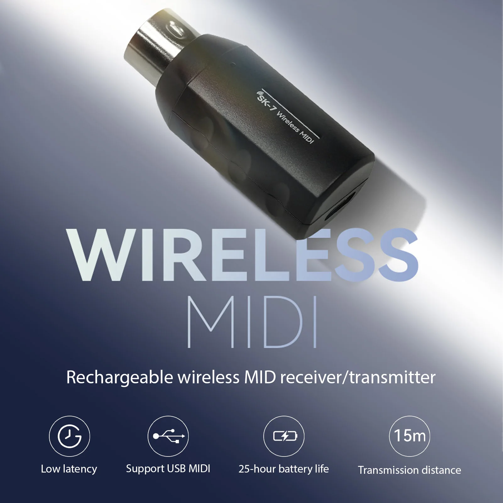 Беспроводная MIDI-система 2,4G с низкой задержкой, автоматическое сопряжение, 2-режимный портативный MIDI-контроллер для цифрового пианино, электронный барабанный синтезатор
Беспроводная MIDI-система 2,4G с низкой задержкой, автоматическое сопряжение, 2-режимный портативный MIDI-контроллер для цифрового пианино, электронный барабанный синтезатор