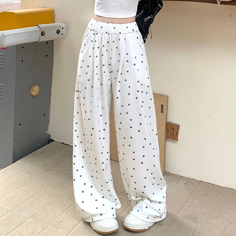 Spring Floral Pants Women Korean Style High Waisted Straight Wide Leg Full Length Drawstring Versatile Casual Sweatpants Female
Spring Floral Pants Women Korean Style High Waisted Straight Wide Leg Full Length Drawstring Versatile Casual Sweatpants Female