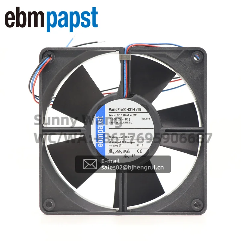 ebmpapst 4314/19-189 119x119x32 мм 12 см 4,6 Вт 24 В постоянного тока 2800 об/мин 0,19A 606CFM Шарикоподшипник Осевой вентилятор для шкафа робота
ebmpapst 4314/19-189 119x119x32 мм 12 см 4,6 Вт 24 В постоянного тока 2800 об/мин 0,19A 606CFM Шарикоподшипник Осевой вентилятор для шкафа робота