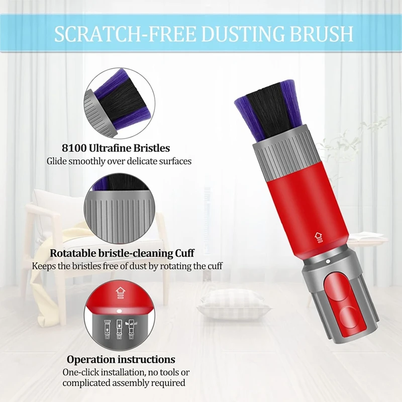A31I For Dyson V7 V8 V10 V11 V15 Flexible Crevice Tool and Traceless Dust Brush Attachment for Car Detailing&Corners Cleaning
A31I For Dyson V7 V8 V10 V11 V15 Flexible Crevice Tool and Traceless Dust Brush Attachment for Car Detailing&Corners Cleaning