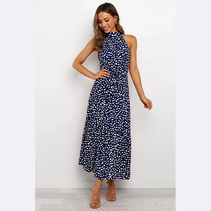 Long Polka Dot Dress for Ladies, Halter Strap, Backless, Off-the-Shoulder, Simple and Elegant, Casual Fashion, Summer, 2023
Long Polka Dot Dress for Ladies, Halter Strap, Backless, Off-the-Shoulder, Simple and Elegant, Casual Fashion, Summer, 2023