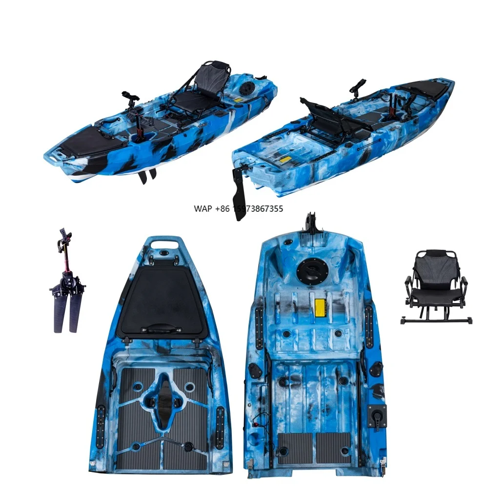 10FT Modular HDPE Kayak for Water Sports Pedal Drive Kayak 2 Piece with One Seat for Fishing & Touring on Rivers
10FT Modular HDPE Kayak for Water Sports Pedal Drive Kayak 2 Piece with One Seat for Fishing & Touring on Rivers