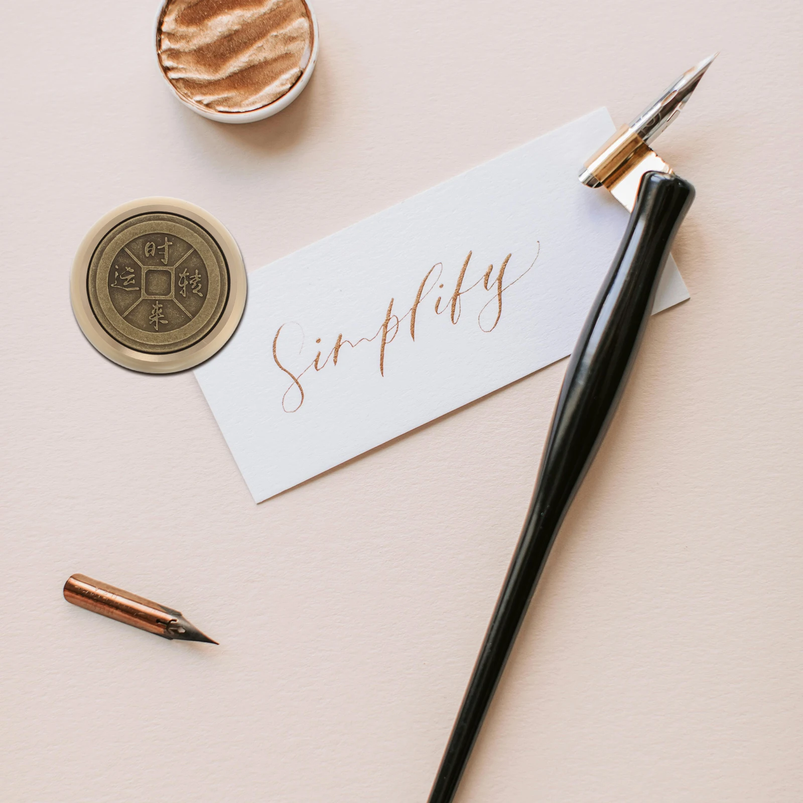 Solid Brass Round Paperweight Chinese Calligraphy Accessory Desk Weight Decorative Brass Office Paperweight Lucky Ruler
Solid Brass Round Paperweight Chinese Calligraphy Accessory Desk Weight Decorative Brass Office Paperweight Lucky Ruler