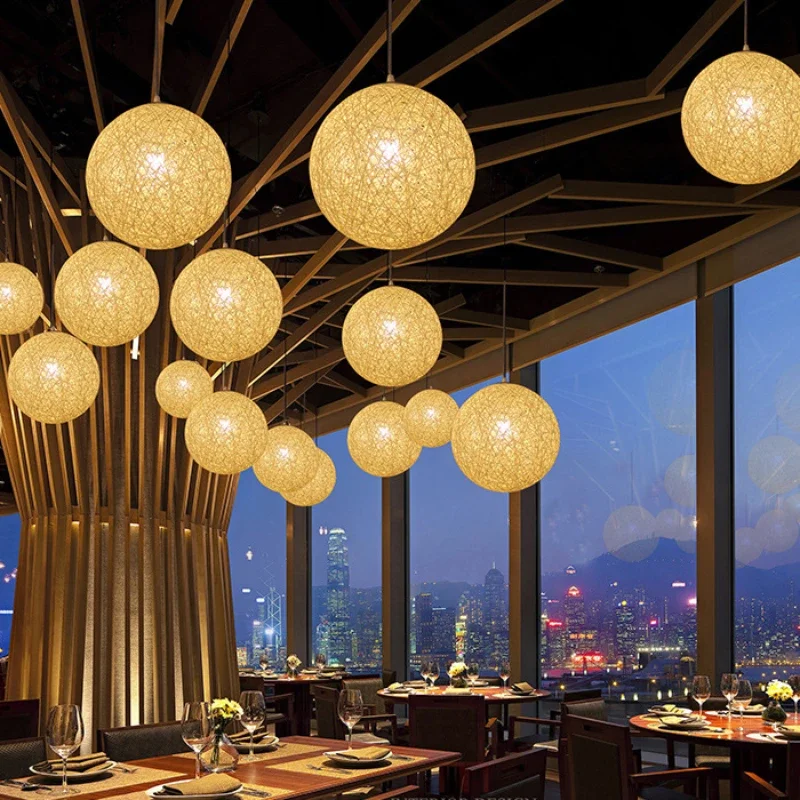 Nordic Wicker Handmade Sphere Pendant Lamps Lobby Restaurant Home Decoration Round Ball Natural Rattan Ceiling Chanderlier
Nordic Wicker Handmade Sphere Pendant Lamps Lobby Restaurant Home Decoration Round Ball Natural Rattan Ceiling Chanderlier