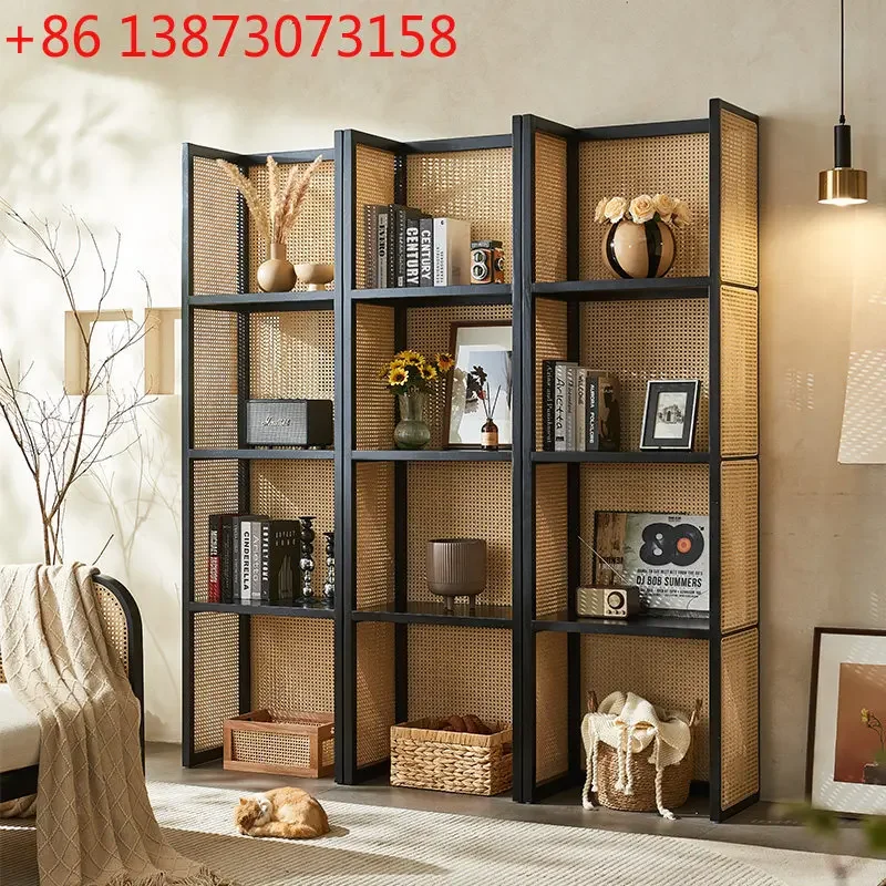 Nordic rattan rack partition floor bookshelf wabi sandy wind household multi-layer storage rack
Nordic rattan rack partition floor bookshelf wabi sandy wind household multi-layer storage rack